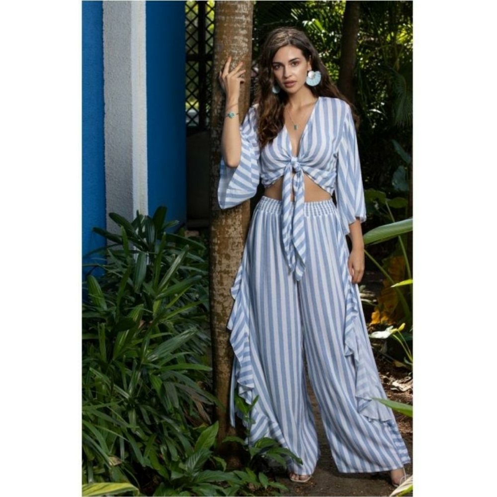 Striped Top and Pants Set